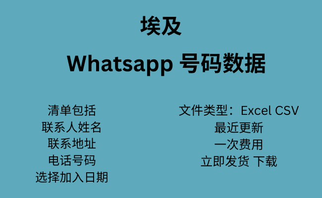 埃及 WhatsApp 号码数据