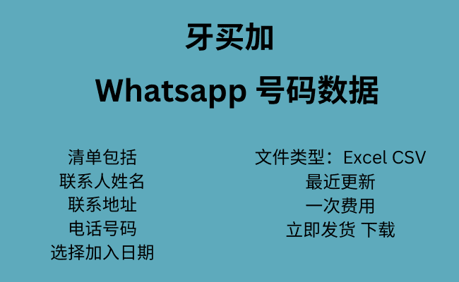 牙买加 WhatsApp 号码数据